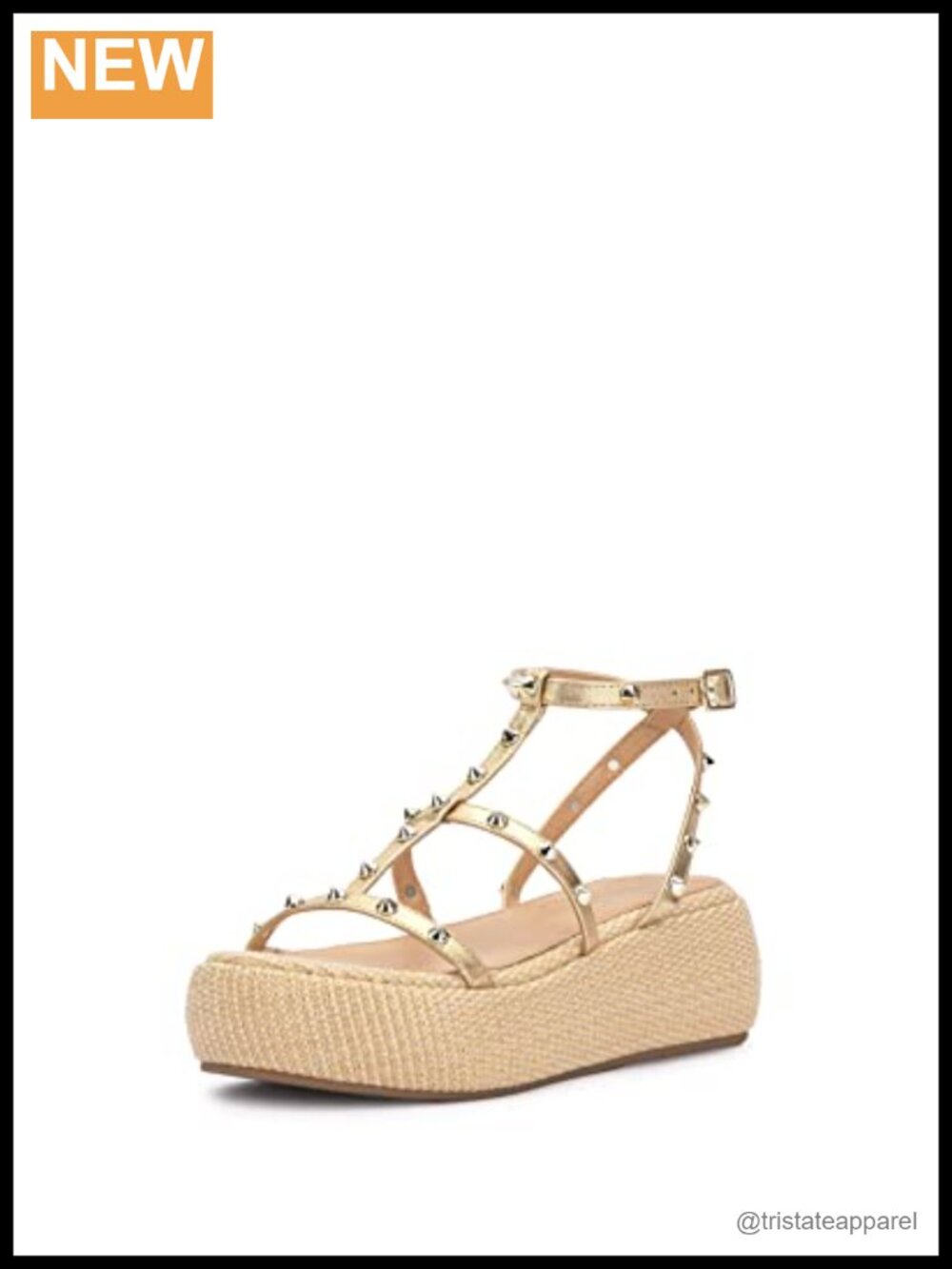 Faux Leather Platform Sandal with Ankle Strap and Buckle Closure